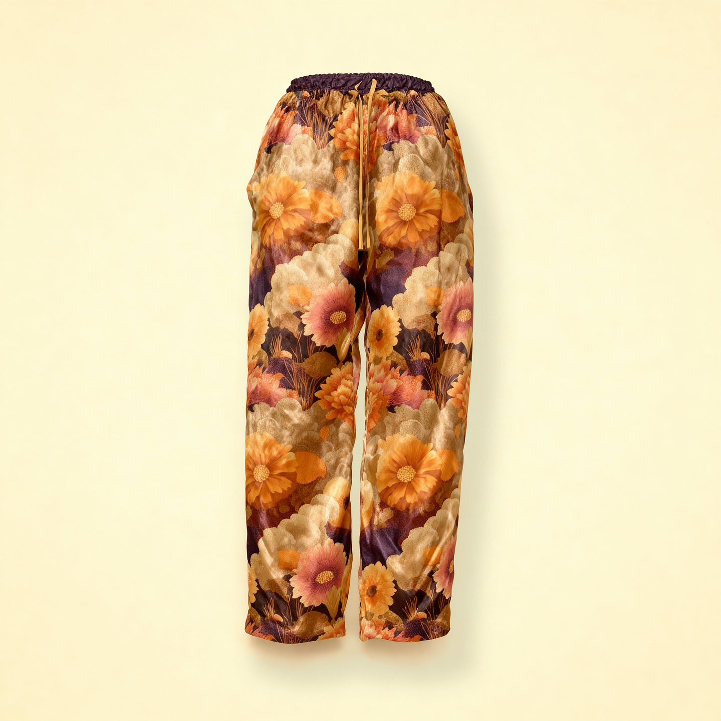 Carnation Silk Pajama Pants in Fall Harvest