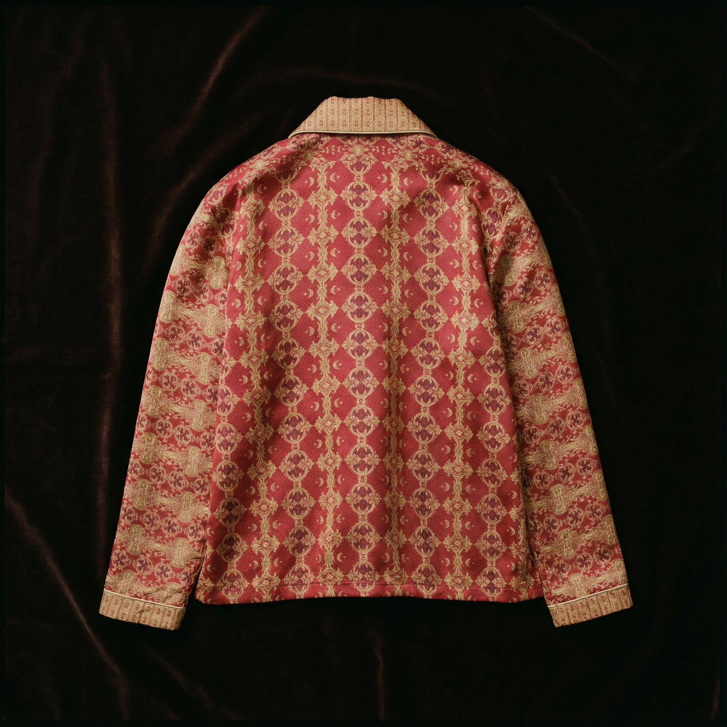 Palazzo Rosso Silk Pajama Shirt in Revival