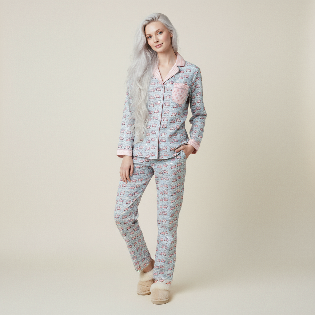 Pigs Fly Flannel Pajama Pants in Lullaby