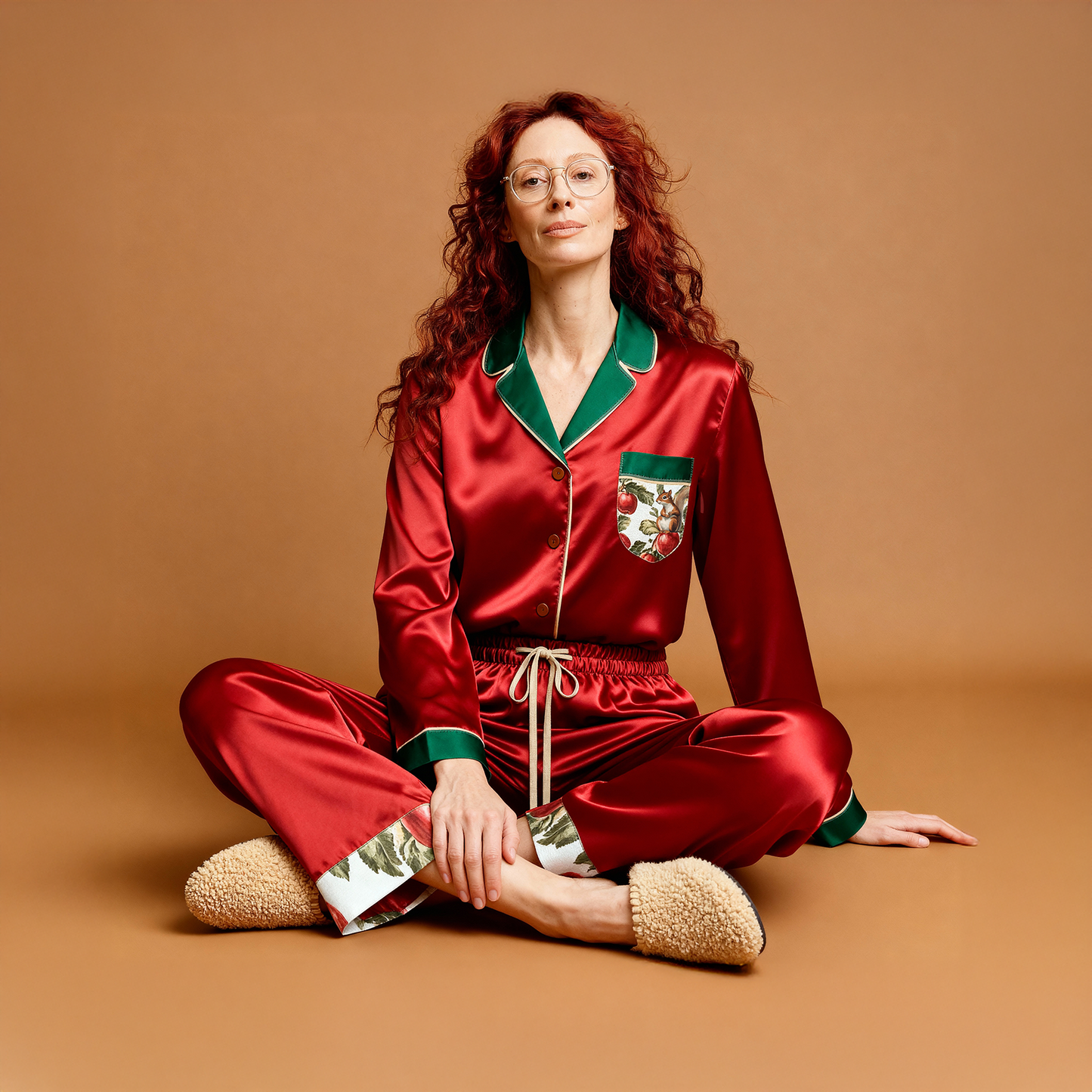 Orchard Mischief Silk Pajama Pants in Classic