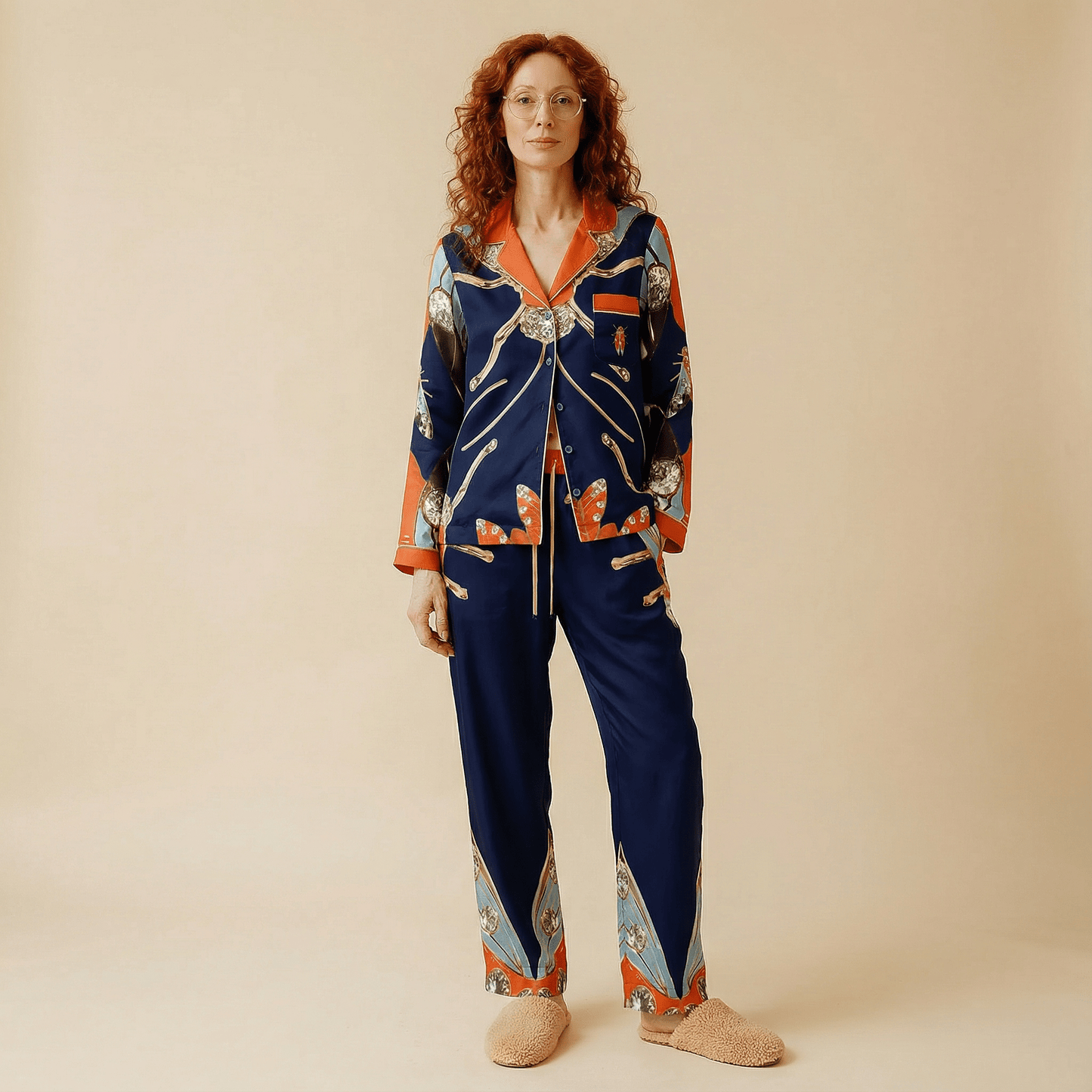 The Metamorphosis Silk Pajama Shirt in Royality