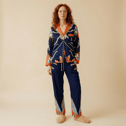 The Metamorphosis Silk Pajama Shirt in Royality