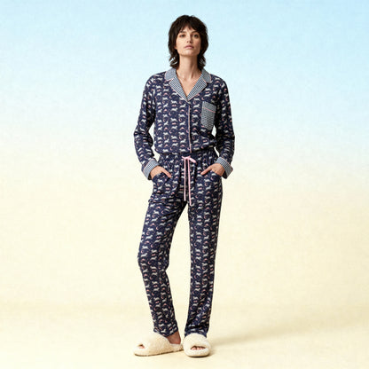 Counting Sheep Flannel PJ Pants in Midnight Houndstooth