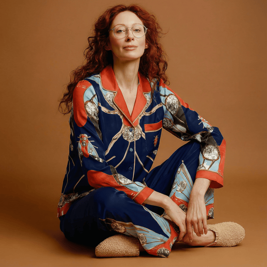 The Metamorphosis Silk Pajama Shirt in Royality