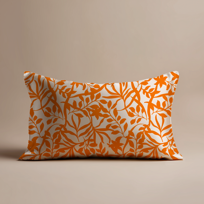 Figi Floral Silk Pillowcase in Orange