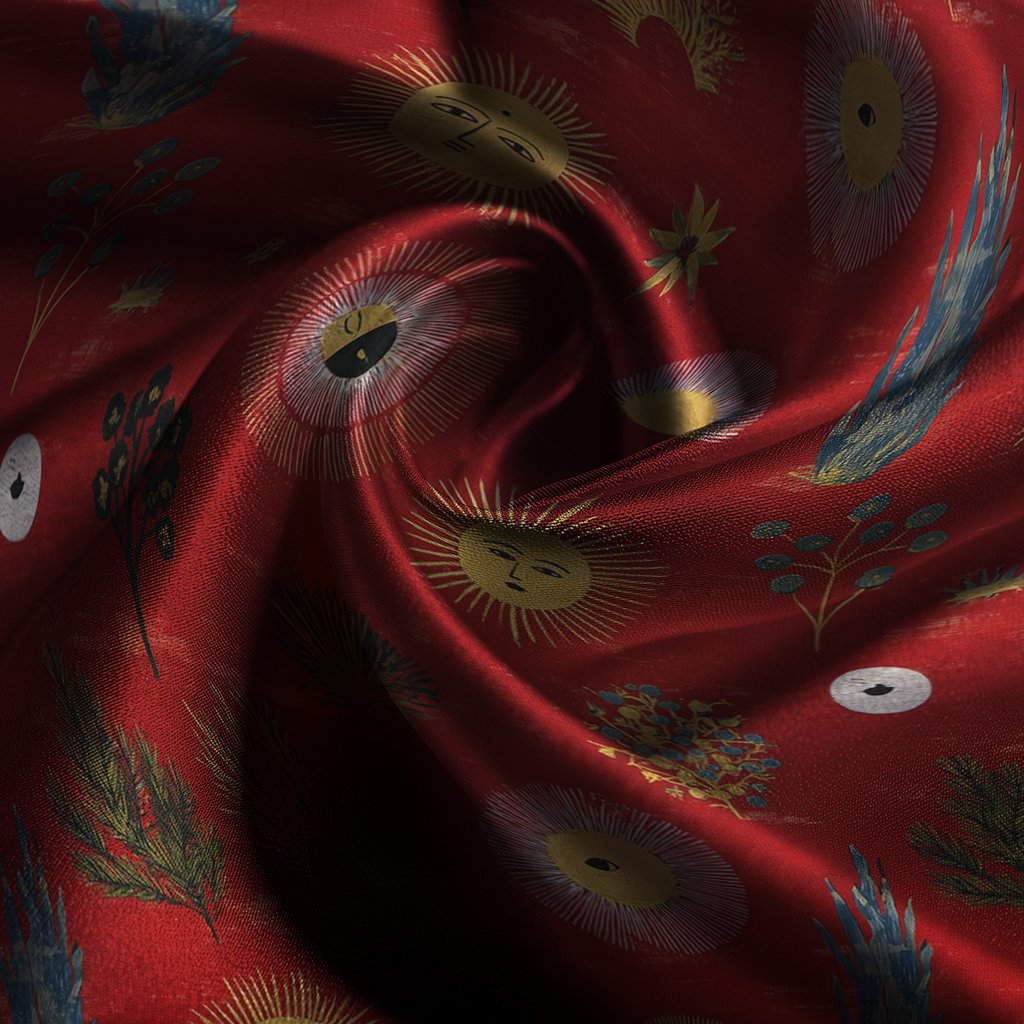 Sunburst Silk Pillowcase in Folk