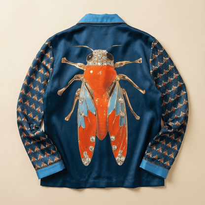 Precious Pests Silk Pajama Shirt In Chrysalis