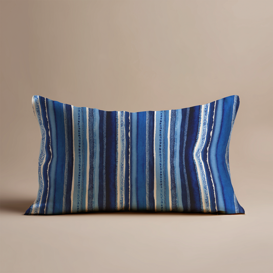 Ink Stripe Silk Pillowcase in July