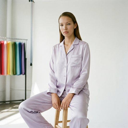 Light Summer Silk Pajama Shirt in Lavender | Seasonal Color Analysis