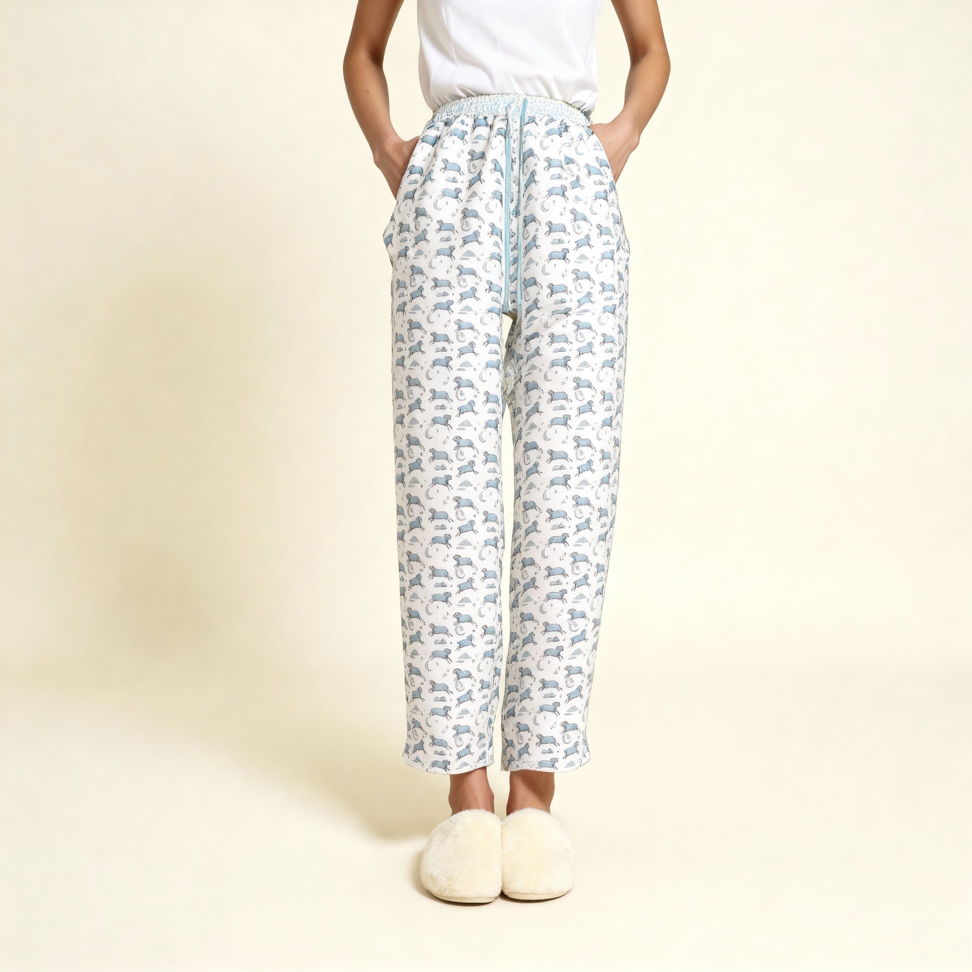 Counting Sheep Flannel Pajama Pants in Moonbeam