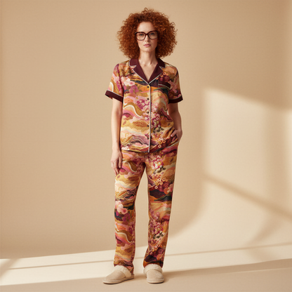 Dawn Silk Pajama Pants in Golden Dusk