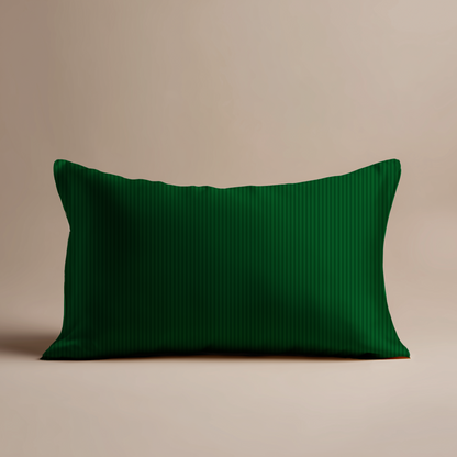 Hotel Stripe Silk Pillowcase in Evergreen