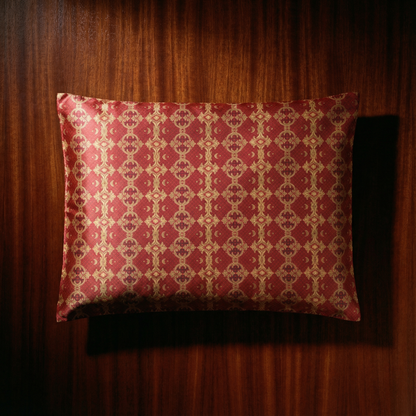 Palazzo Rosso Silk Pillowcase in Revival Red & Gold