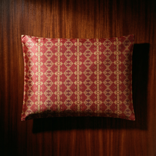 Palazzo Rosso Silk Pillowcase in Revival Red & Gold