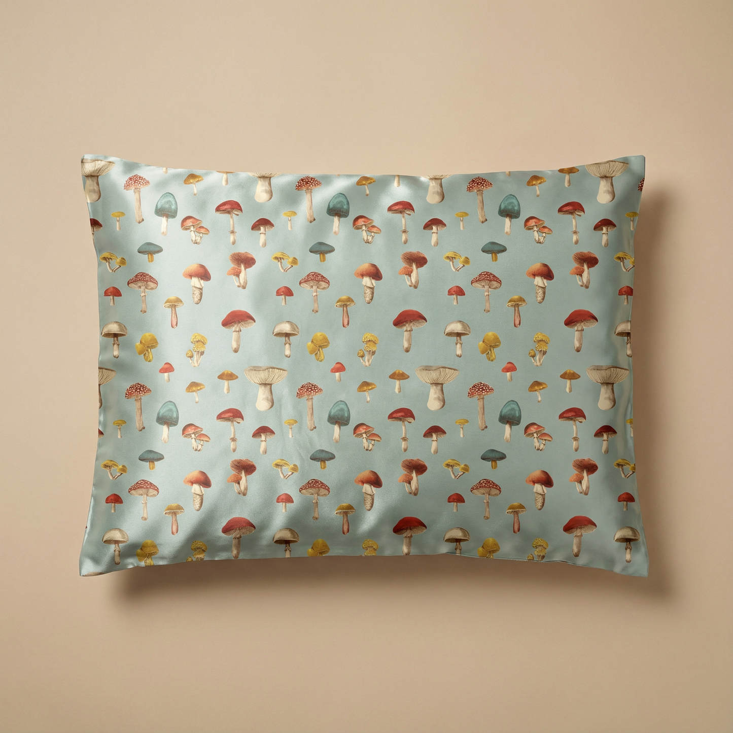 Mushroom Silk Pillowcase in Liberty Cap