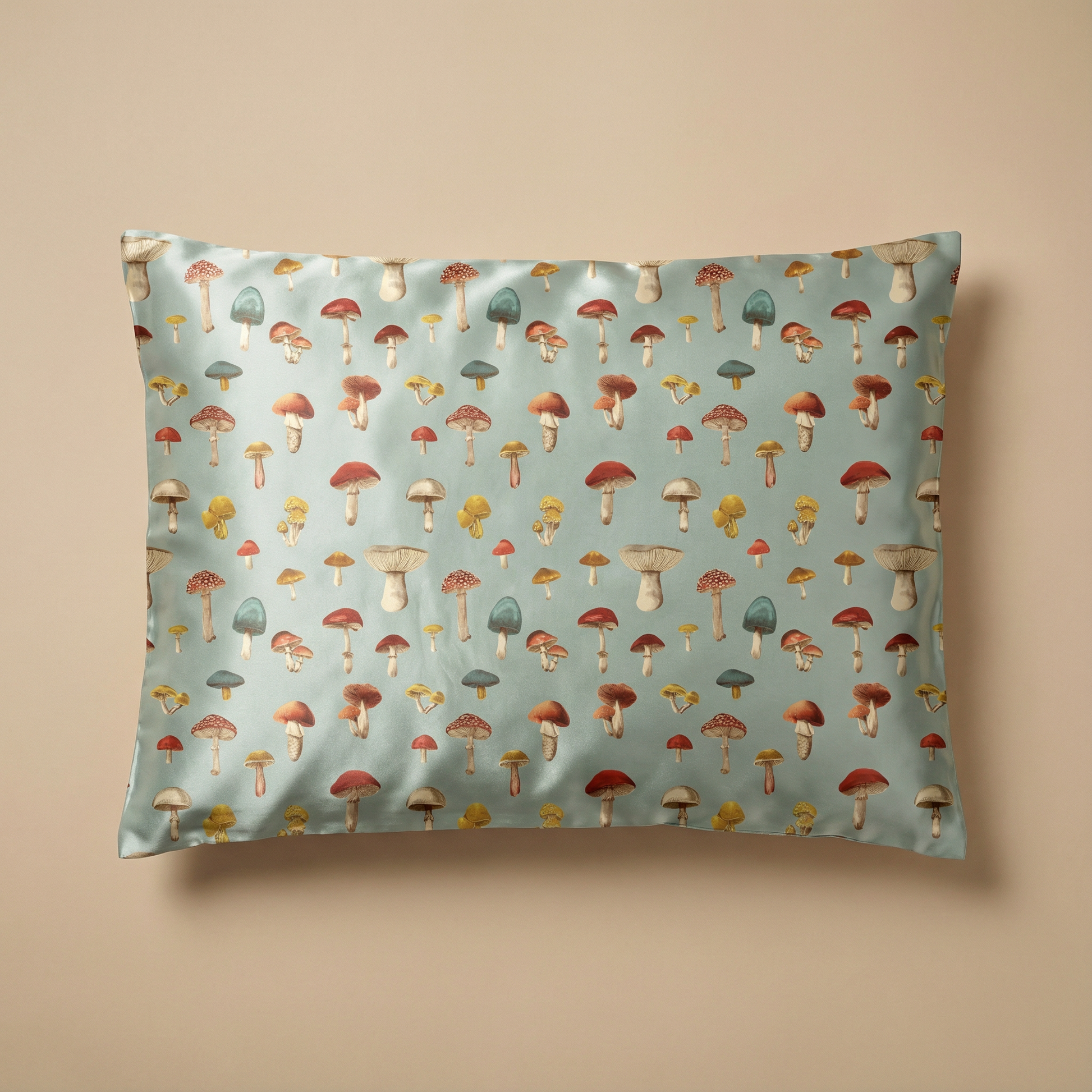 Mushroom Silk Pillowcase in Liberty Cap