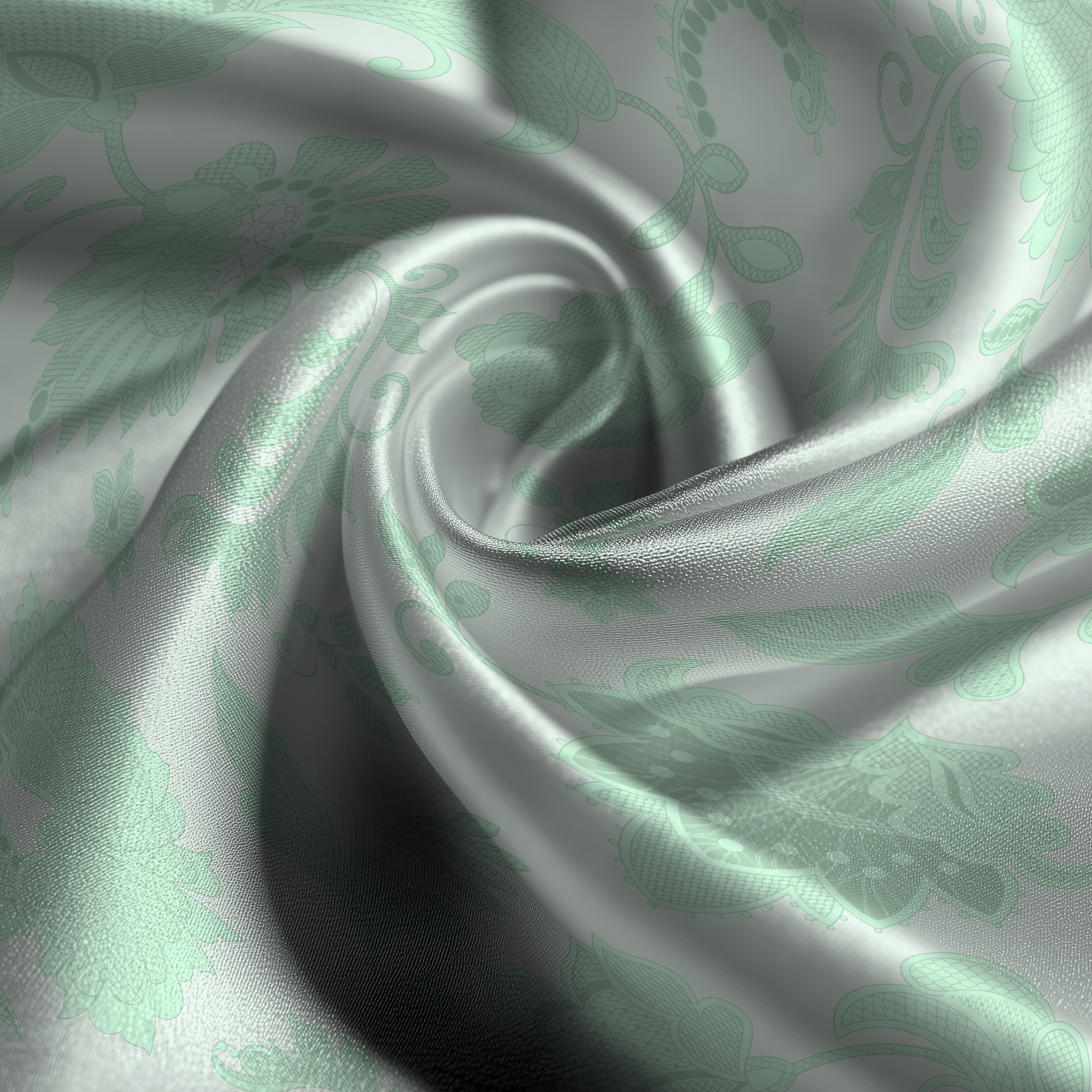 Legacy Lace Silk Pillowcase in Mint