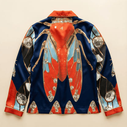 The Metamorphosis Silk Pajama Shirt in Royality