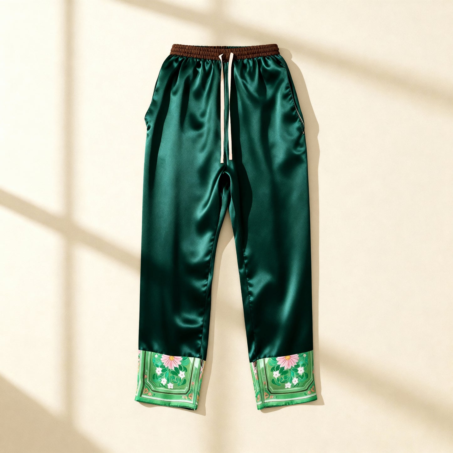 The Cabinet of Curiosities Silk Pajama Pants in Kitty Lux