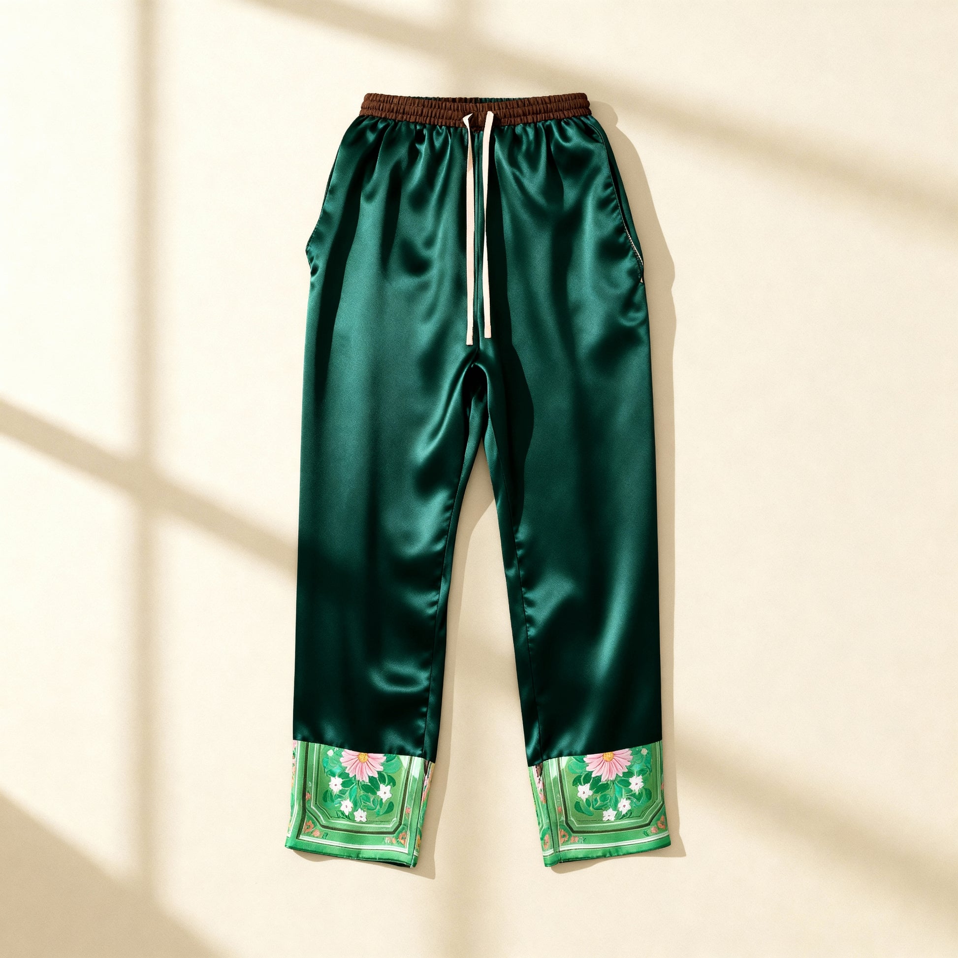The Cabinet of Curiosities Silk Pajama Pants in Kitty Lux