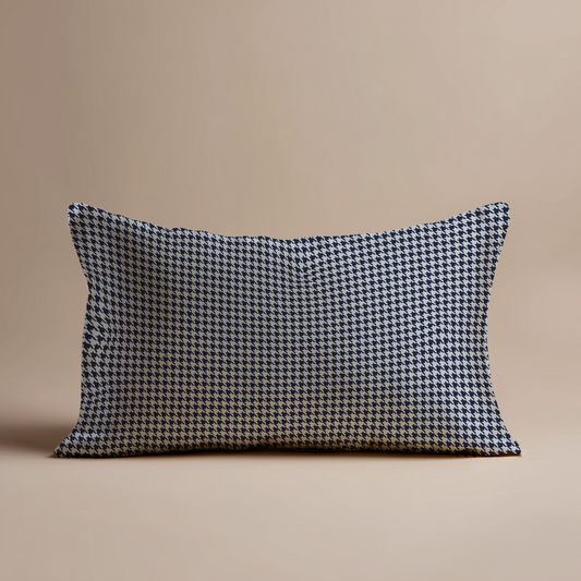 Houndstooth Silk Pillowcase in Midnight