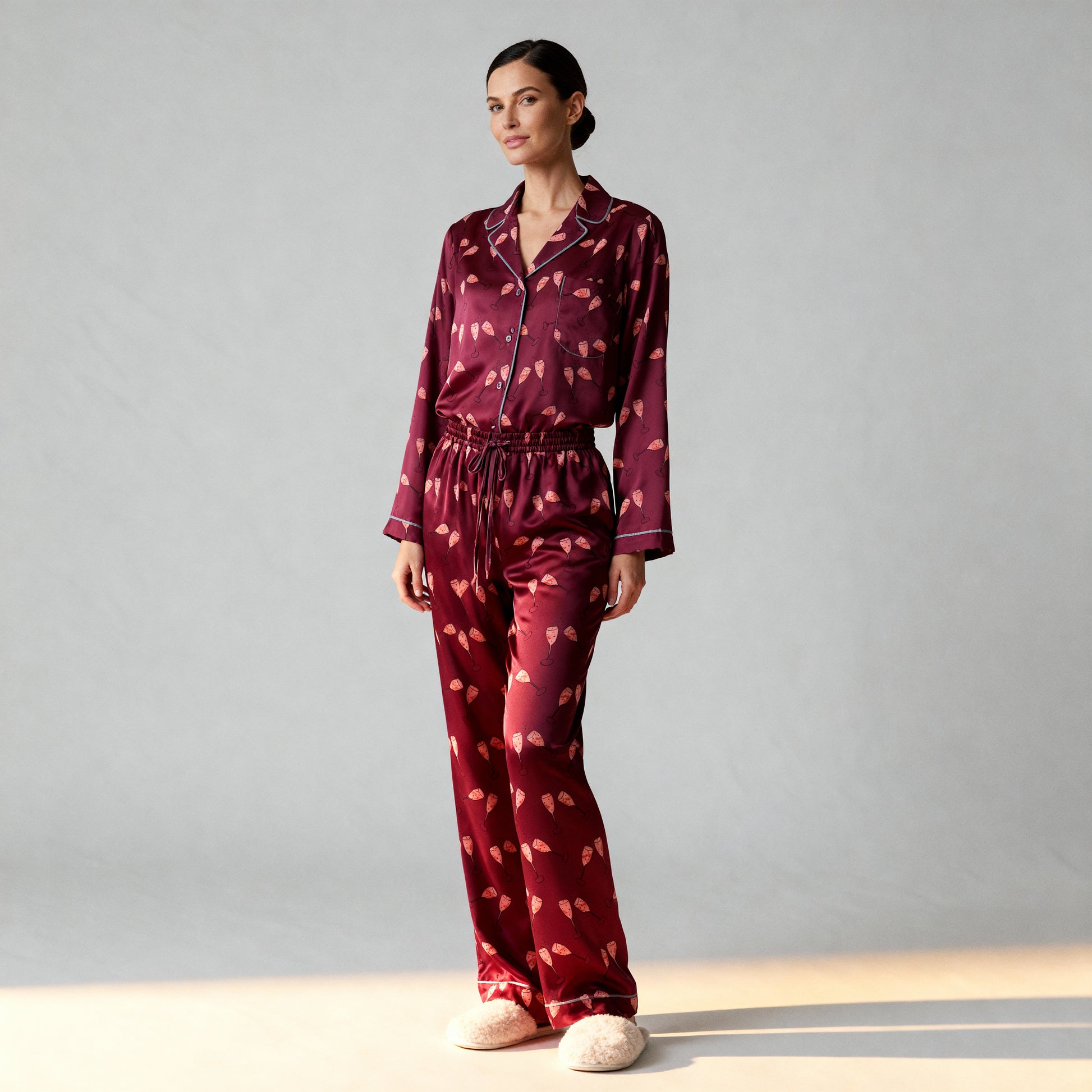 Nightcap Silk Pajama Pants in Rose