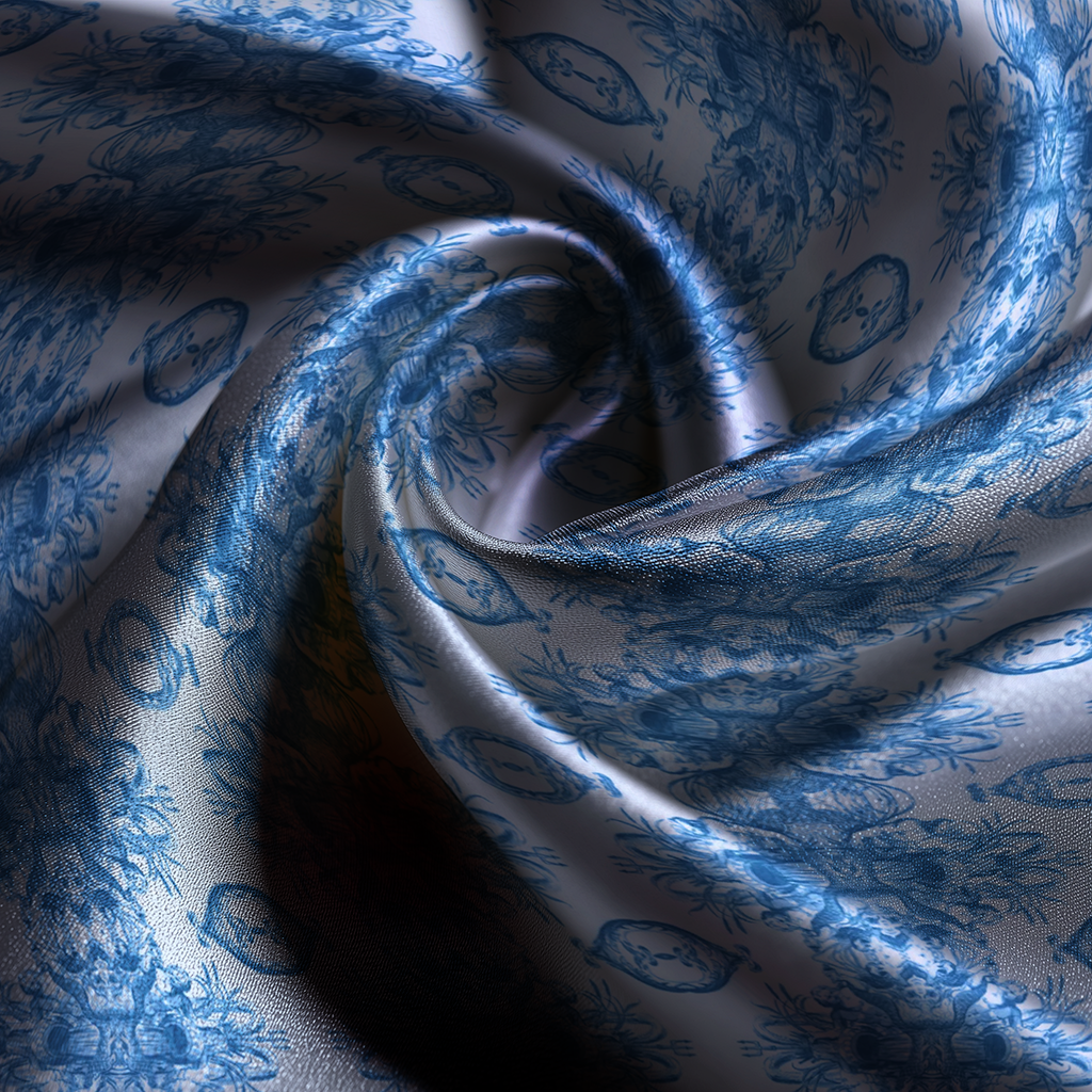 Merman Toile Silk Pillowcase in Classic