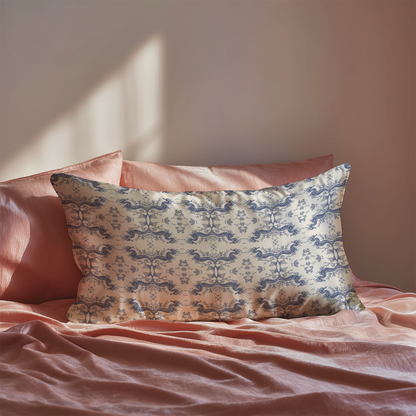 Seahorse Toile Silk Pillowcase in Classic