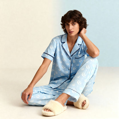 Over the Moon Flannel Pajama Pants in Moonstone
