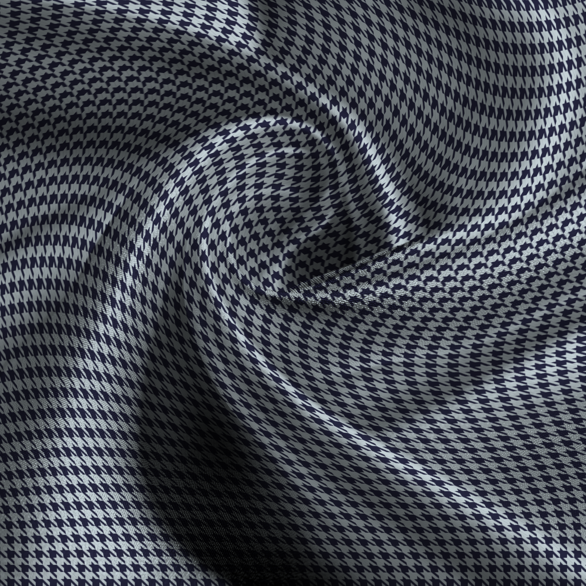 Houndstooth Silk Pillowcase in Midnight