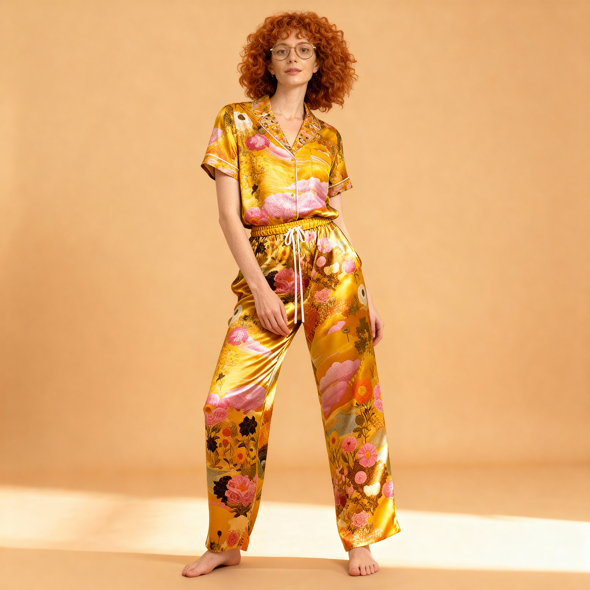 Dandelion Silk Pajama Pants in Bliss
