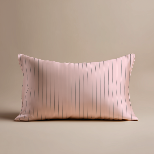 Classic Stripe Silk Pillowcase in Bubblegum