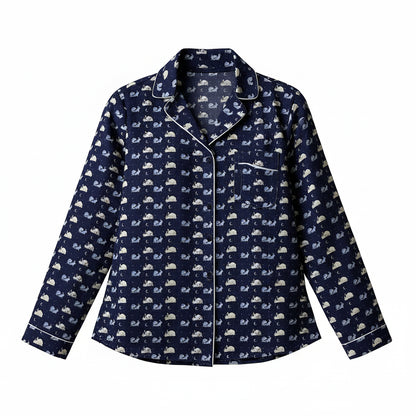 Like Rabbits Silk Pajama Top in Midnight