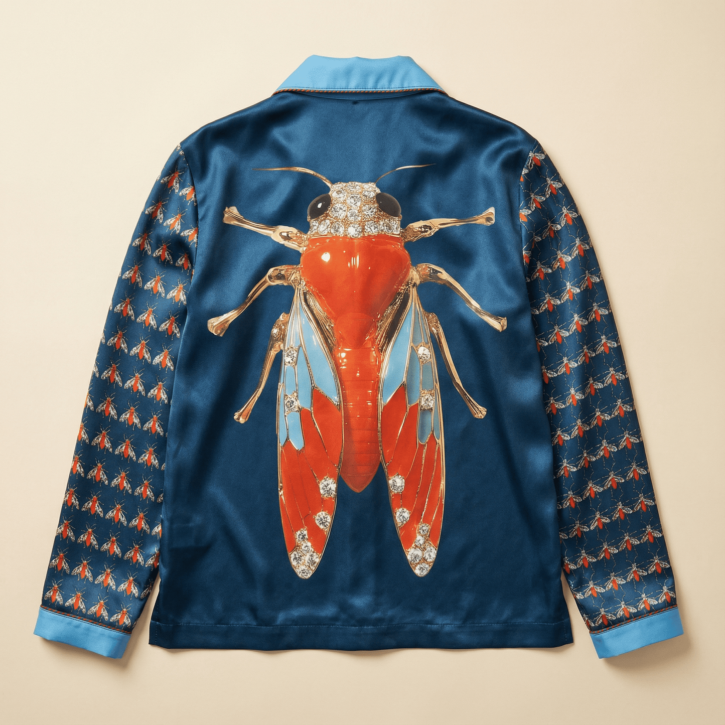 Precious Pests Silk Pajama Shirt In Chrysalis
