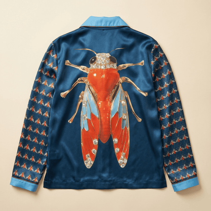 Precious Pests Silk Pajama Shirt In Chrysalis