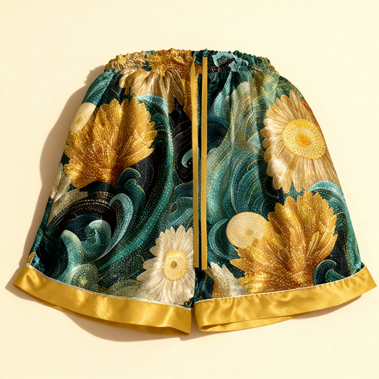 Breeze Silk Pajama Shorts in Timeless Arcane