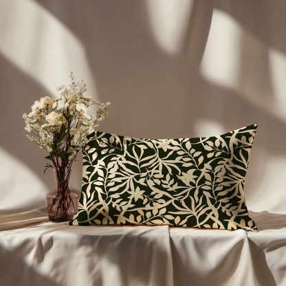 Figi Floral Silk Pillowcase in Forest