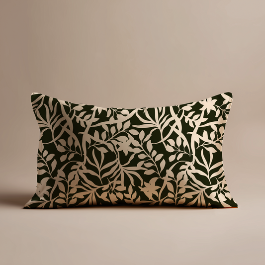 Figi Floral Silk Pillowcase in Forest