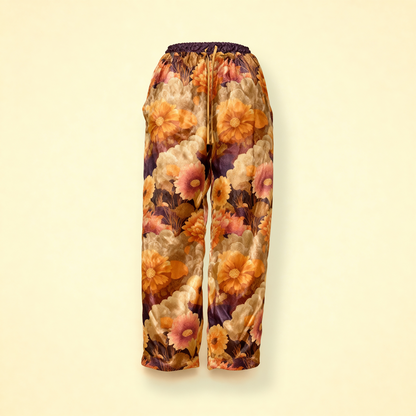 Carnation Silk Pajama Pants in Fall Harvest