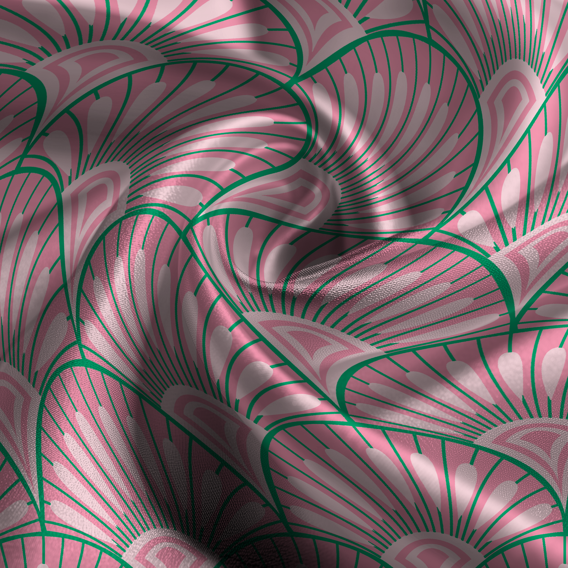 Art Deco Silk Pillowcase in Bubble Pink