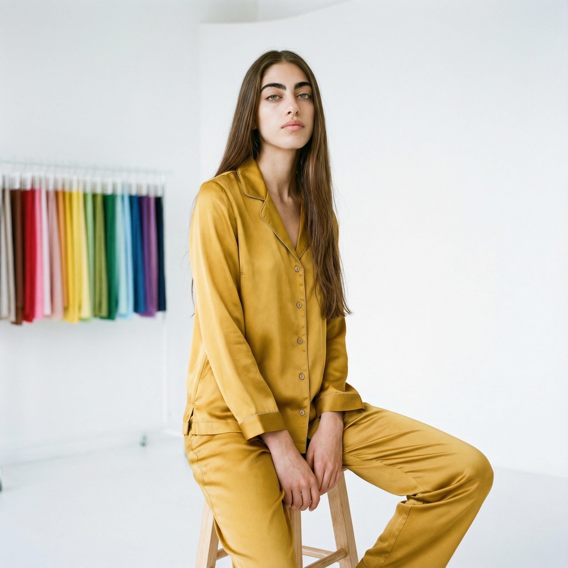 Warm Autumn Silk Pajama Pant in Goldenrod | Seasonal Color Analysis