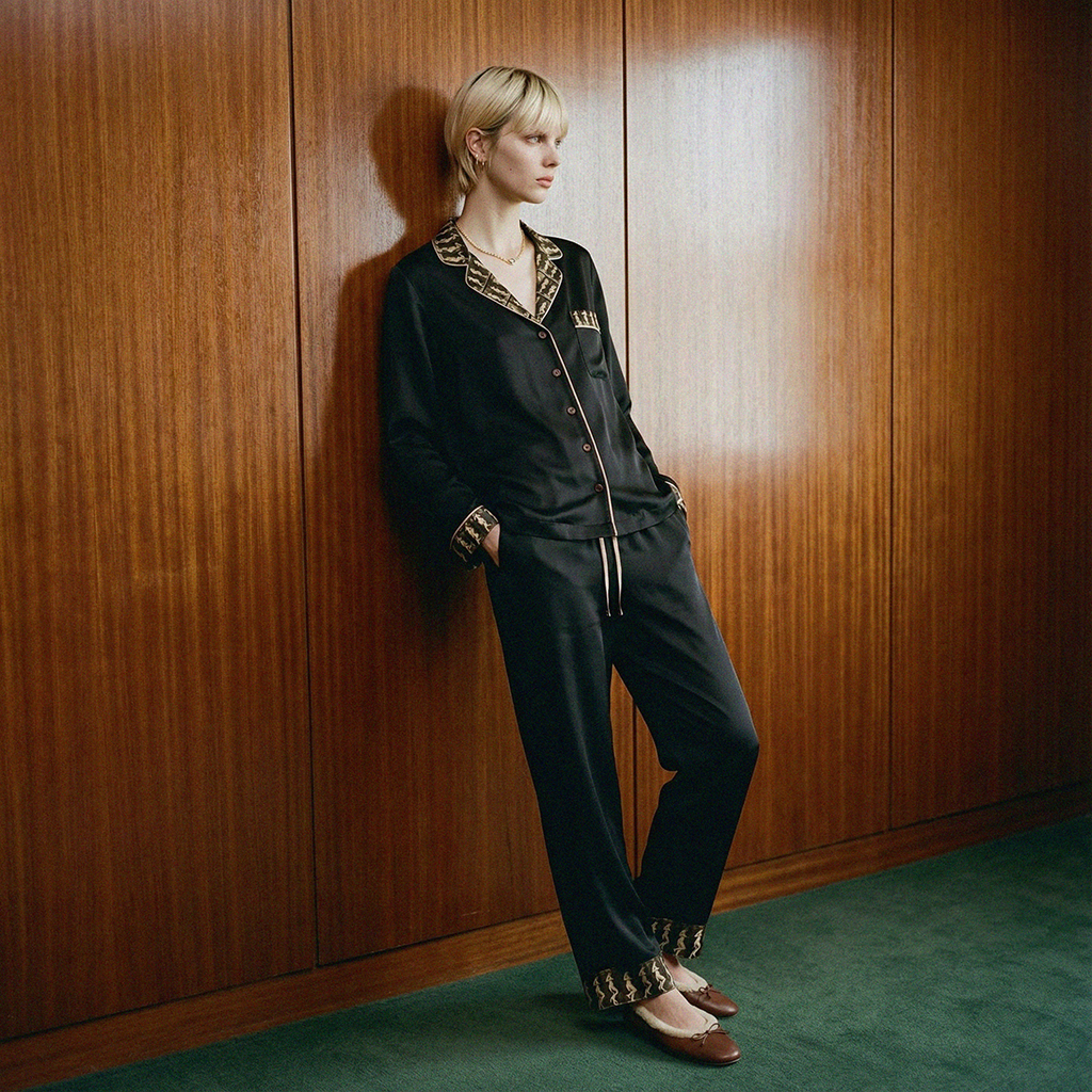 The Chronophotograph Silk Pajama Pants in Darkroom