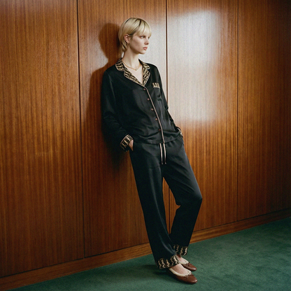 The Chronophotograph Silk Pajama Pants in Darkroom