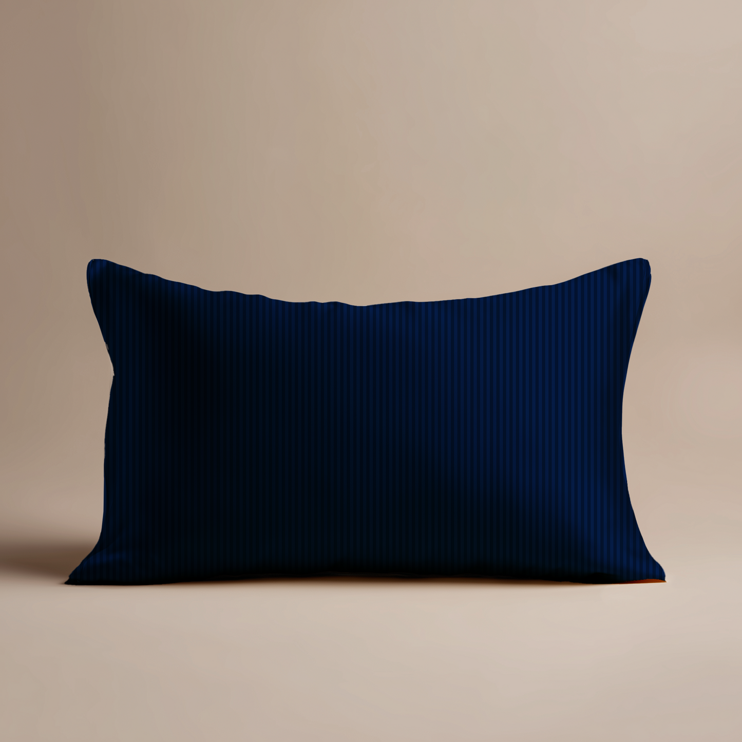 Hotel Stripe Silk Pillowcase in Navy