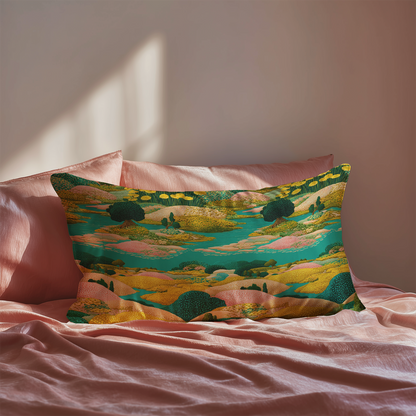 Meadow Silk Pillowcase in Early Spring