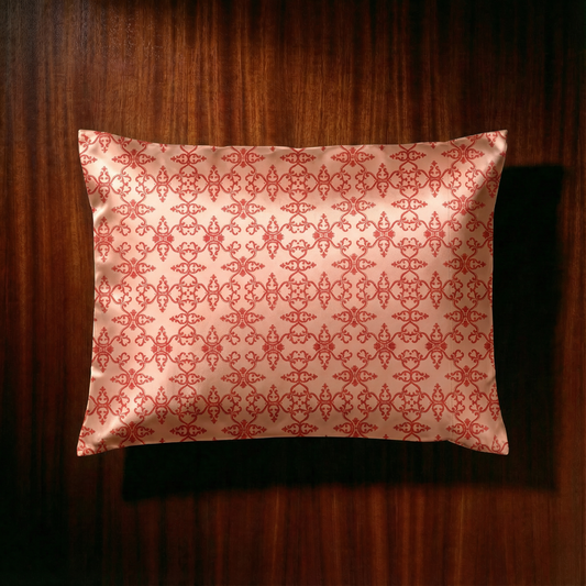 Pompadour Silk Pillowcase in Madder Coral 