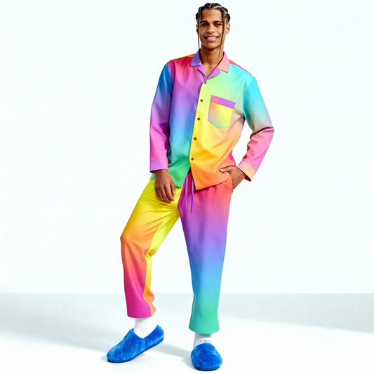 Rainbow Gradient Pajama Top
