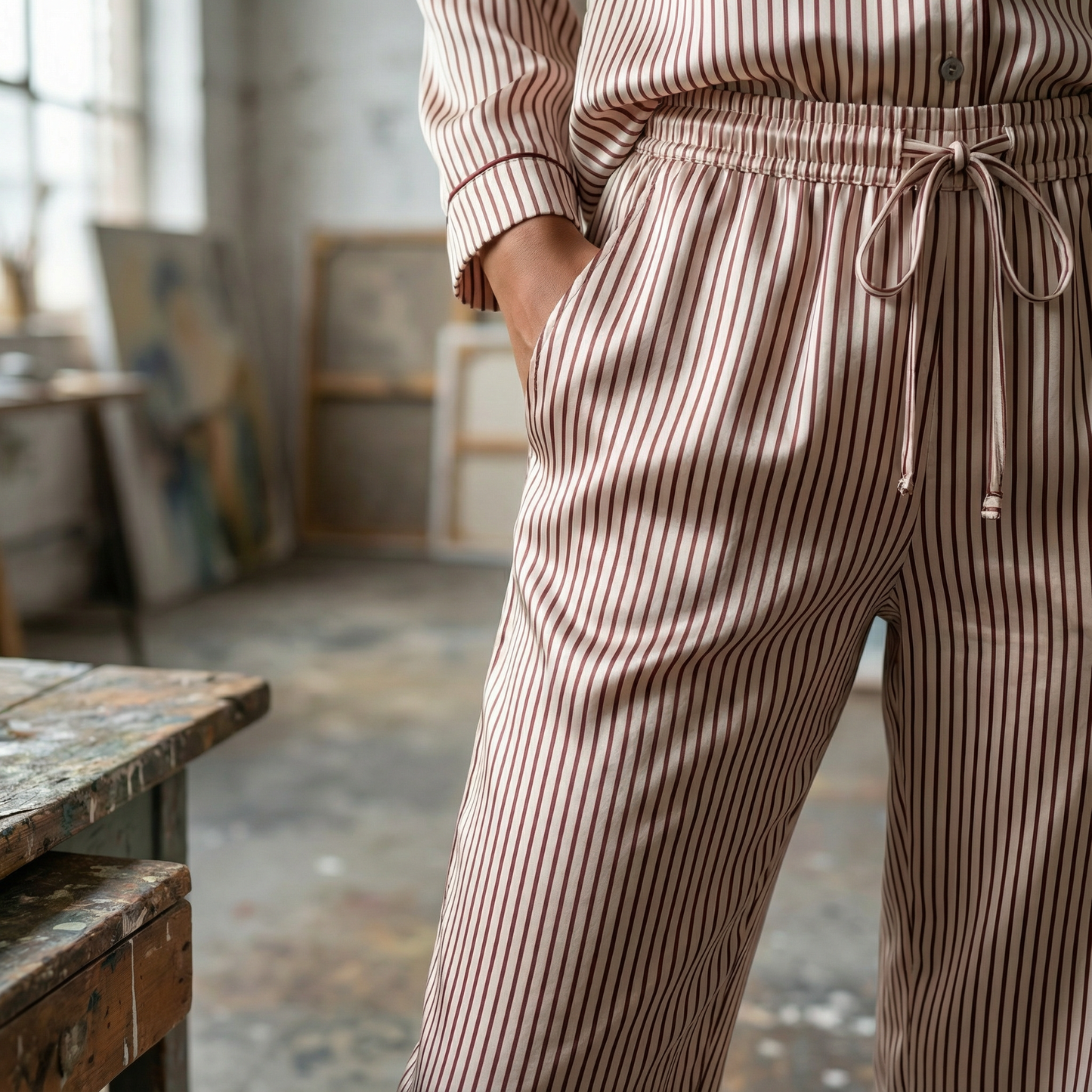 Pajama Pant | Brick Prep Stripe