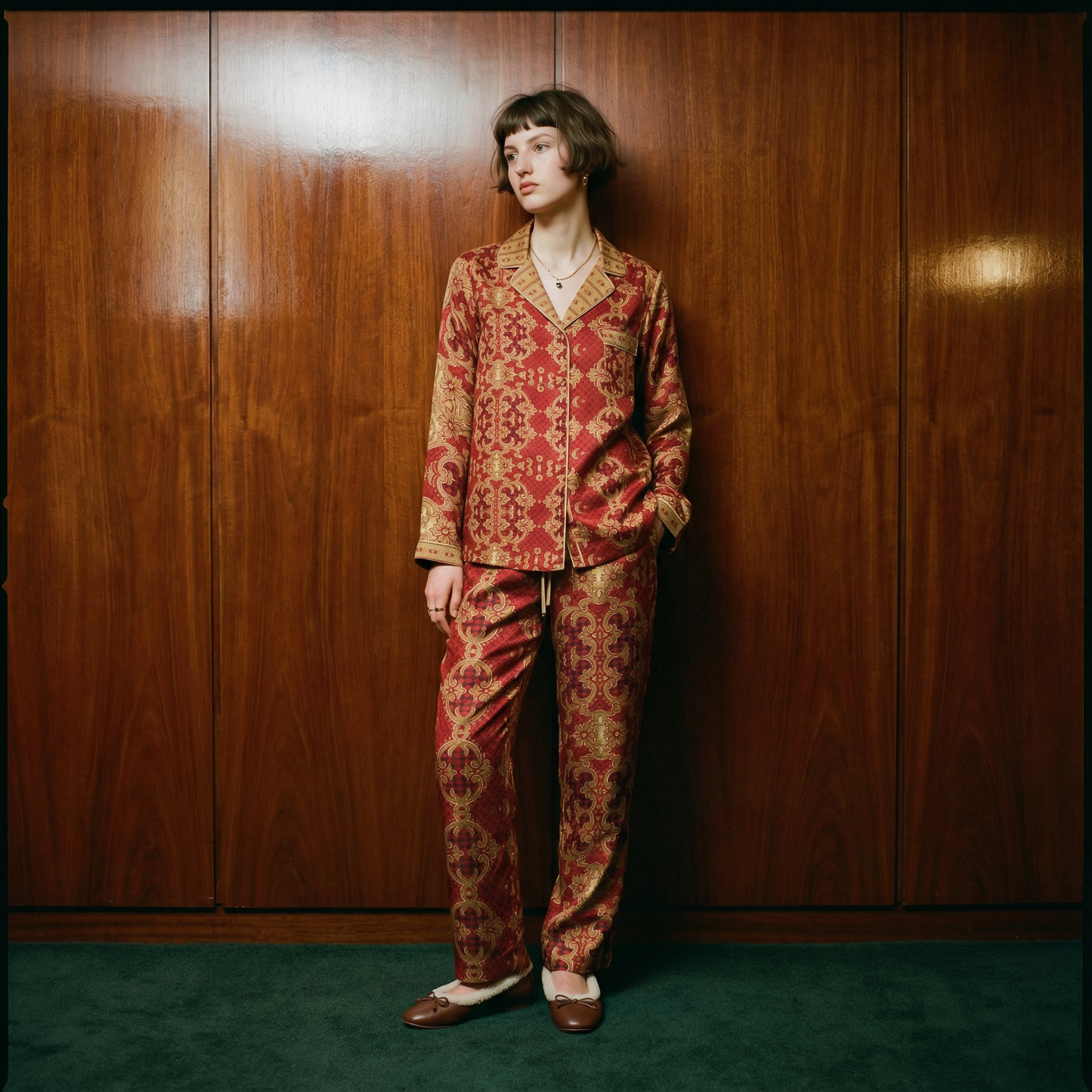Palazzo Rosso Silk Pajama Pants in Treasury