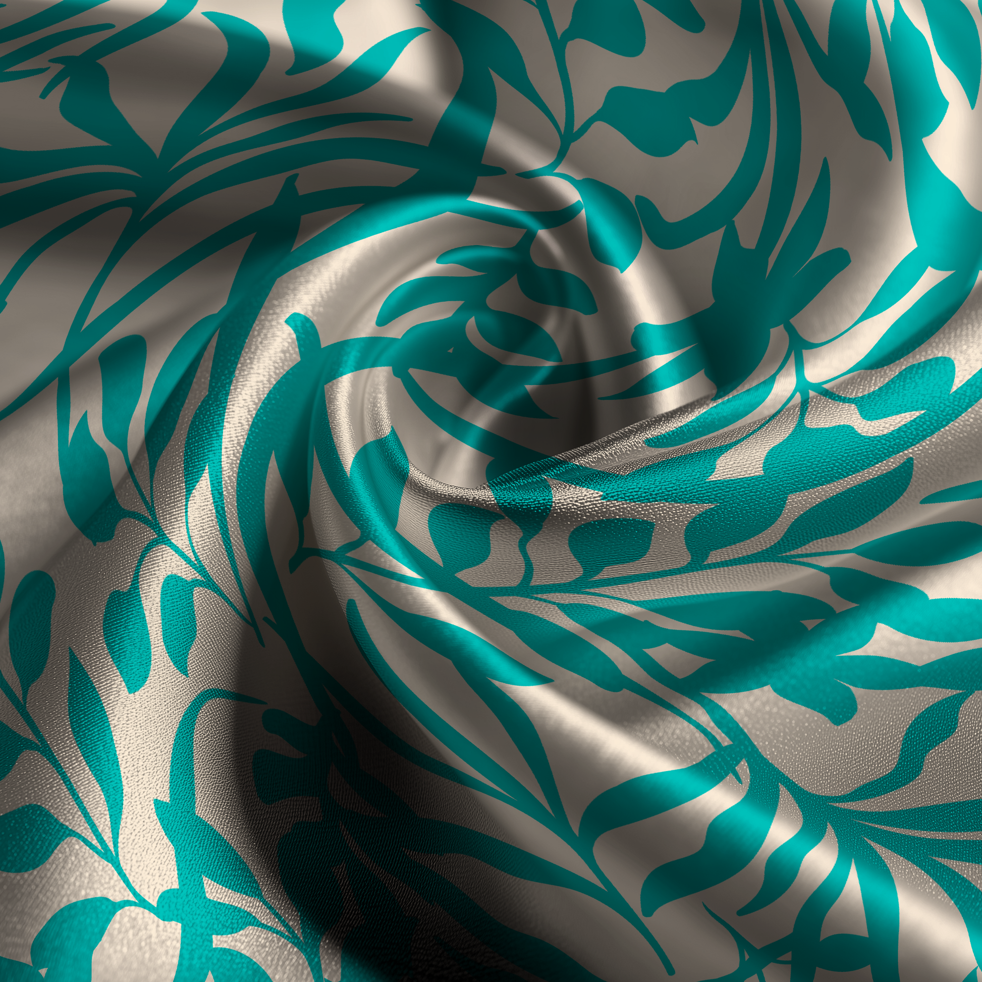 Figi Floral Silk Pillowcase in Aqua